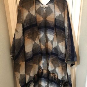 Cost World market  Aztec blue blanket poncho
